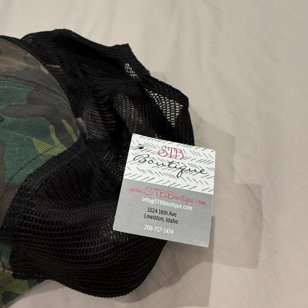 Camo Trucker Hat with Patch - Picture 5 of 6